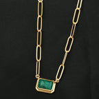 Emerald in a Box Necklace - La Vitá Jewels