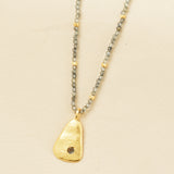 Metal Disc with Labradorite Beads Necklaces