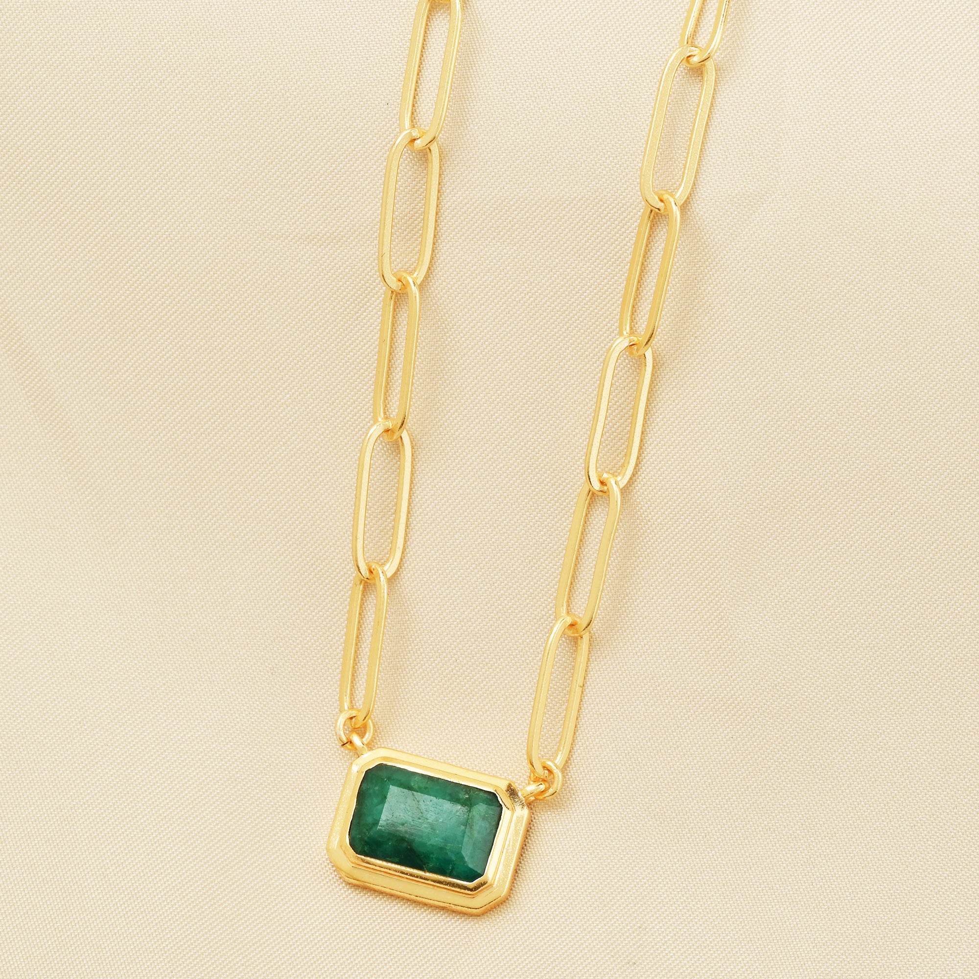 Emerald in a Box Necklace - La Vitá Jewels