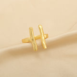 Hammered Open Cuff Adjustable Ring