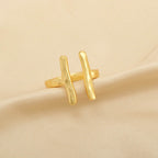 Hammered Open Cuff Adjustable Ring - La Vitá Jewels