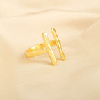 Hammered Open Cuff Adjustable Ring - La Vitá Jewels