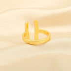 Hammered Open Cuff Adjustable Ring - La Vitá Jewels