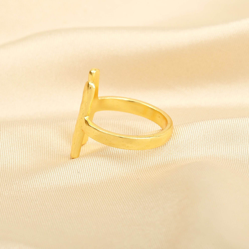 Hammered Open Cuff Adjustable Ring - La Vitá Jewels