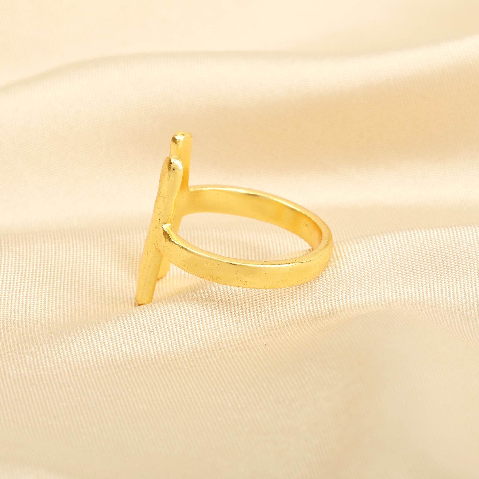 Hammered Open Cuff Adjustable Ring - La Vitá Jewels