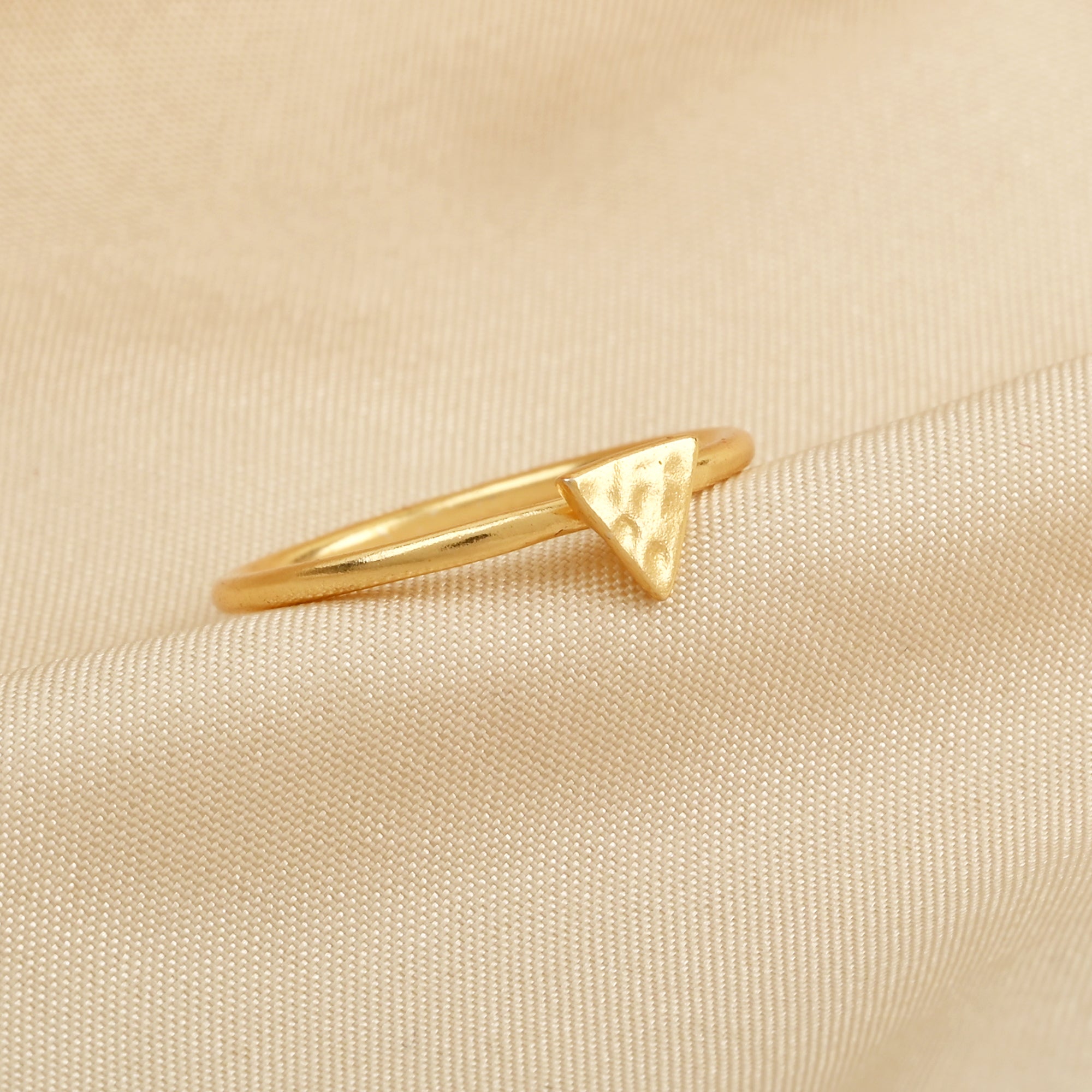 Triangle Shape Hammered Minimalist Rings