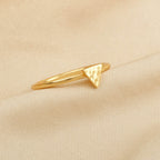 Triangle Shape Hammered Minimalist Rings - La Vitá Jewels
