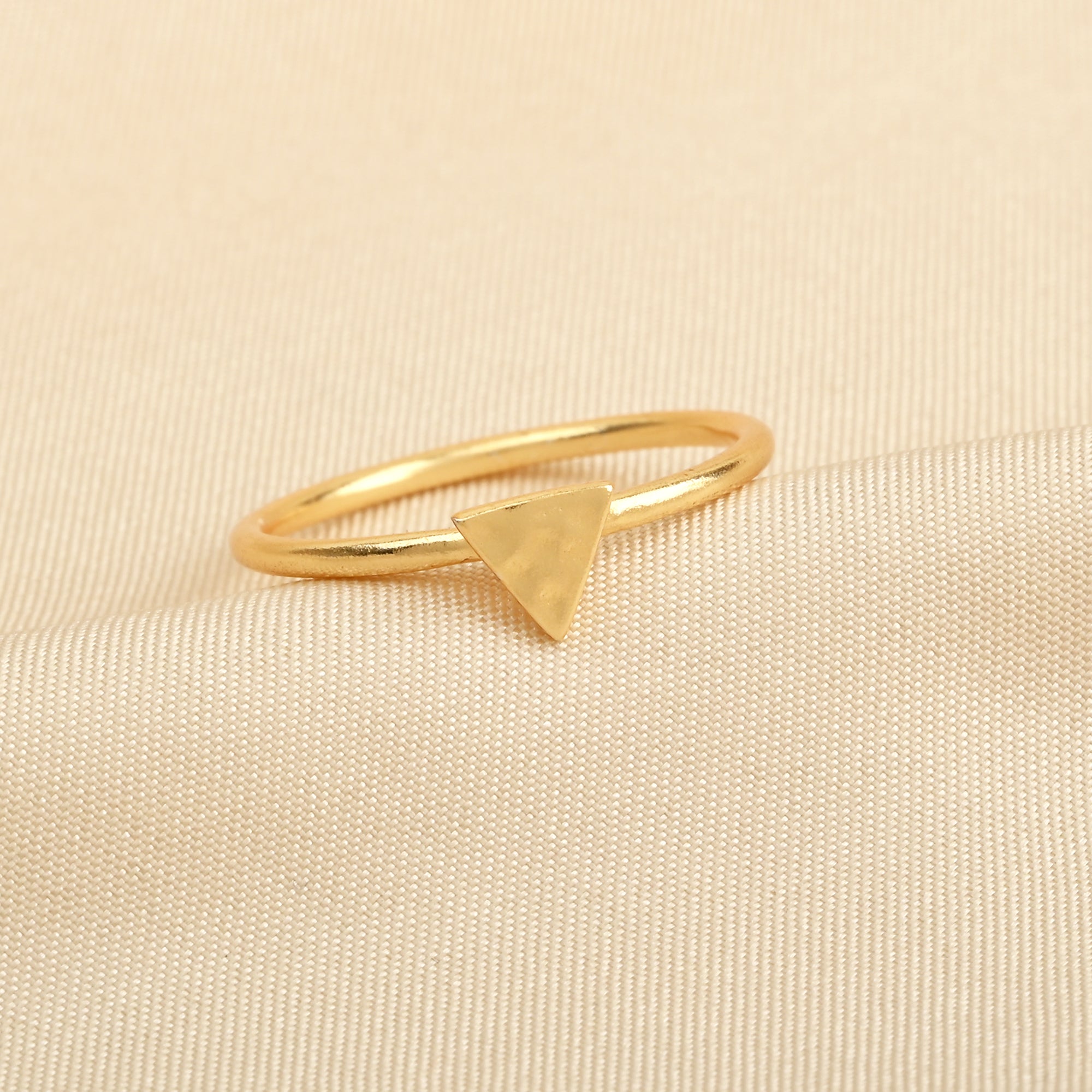 Triangle Shape Hammered Minimalist Rings