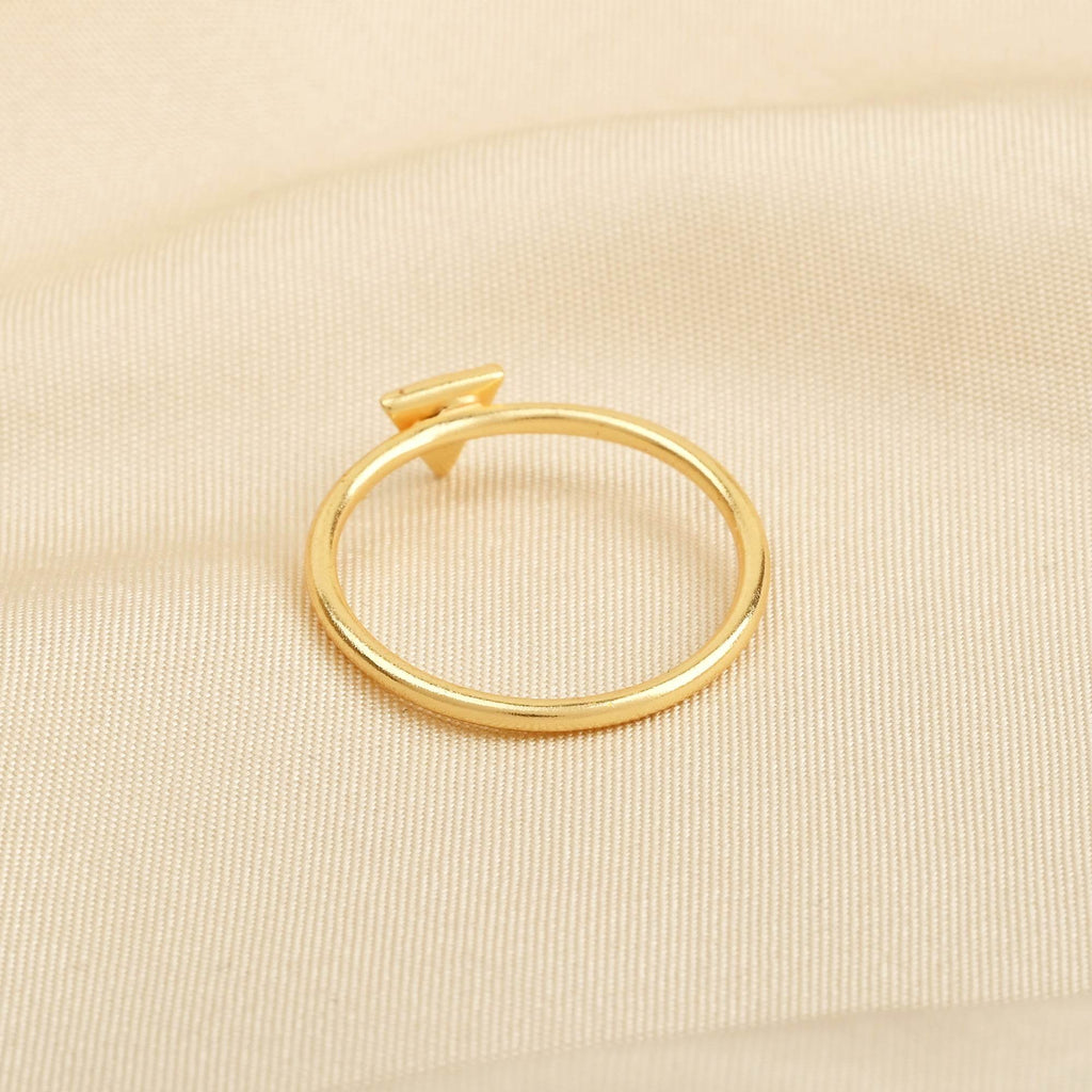 Triangle Shape Hammered Minimalist Rings - La Vitá Jewels