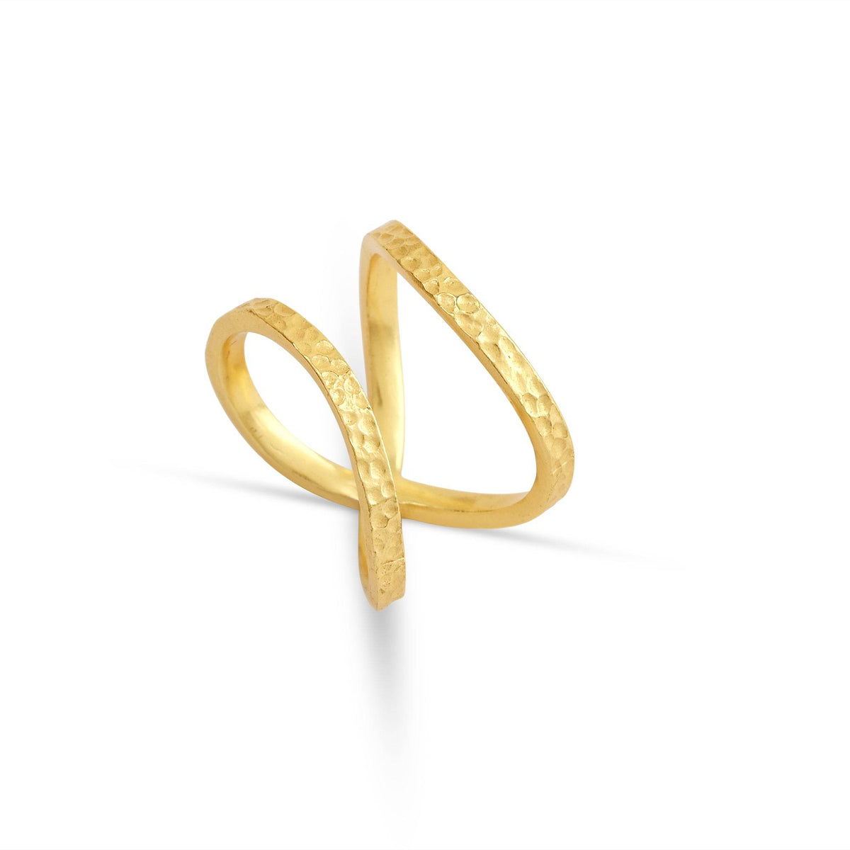 Hammered Criss Cross Stackable Rings - La Vitá Jewels