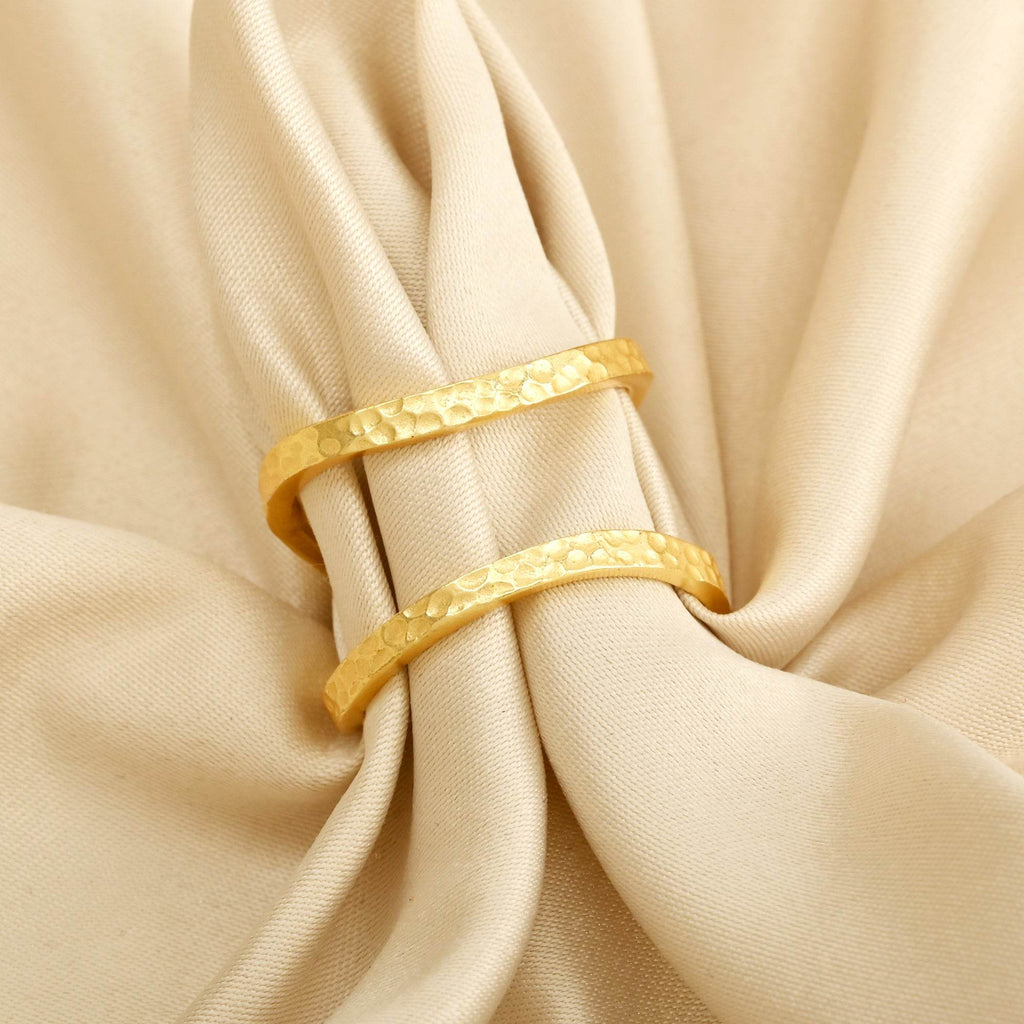 Hammered Criss Cross Stackable Rings - La Vitá Jewels