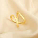 Hammered Criss Cross Stackable Rings