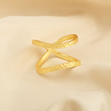 Hammered Criss Cross Stackable Rings