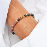 Brass Gold Plated Multi Tourmaline Beads Bracelets