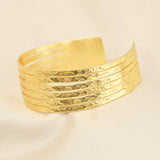 Gold,  Hammered Metal Adjustable Cuff Bangles