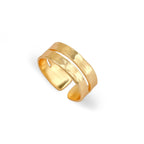 Gold Hammered Double Band Ring - La Vitá Jewels