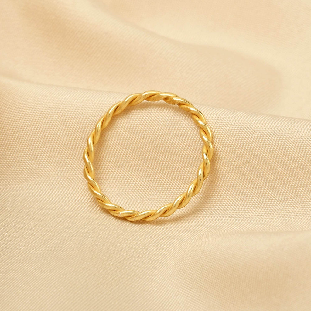 Golden Twisted Spiral Band Rings - La Vitá Jewels