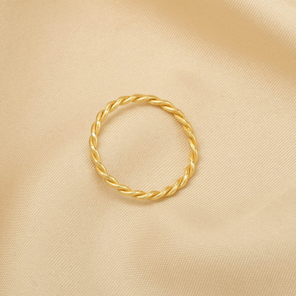 Golden Twisted Spiral Band Rings - La Vitá Jewels