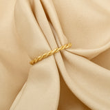 Golden Twisted Spiral Band Rings