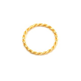 Golden Twisted Spiral Band Rings