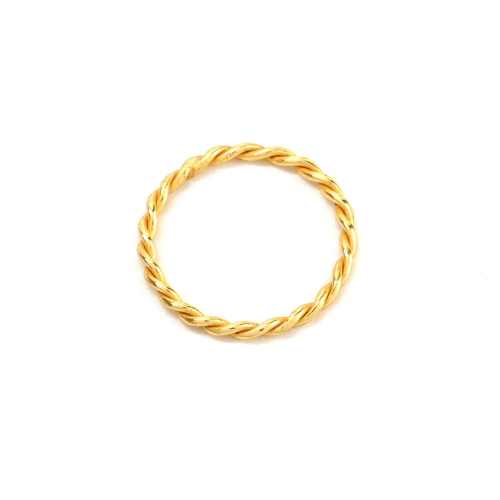 Golden Twisted Spiral Band Rings - La Vitá Jewels