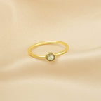 Ruby, Labradorite, White CZ, and Blue Topaz Minimalist Rings - La Vitá Jewels