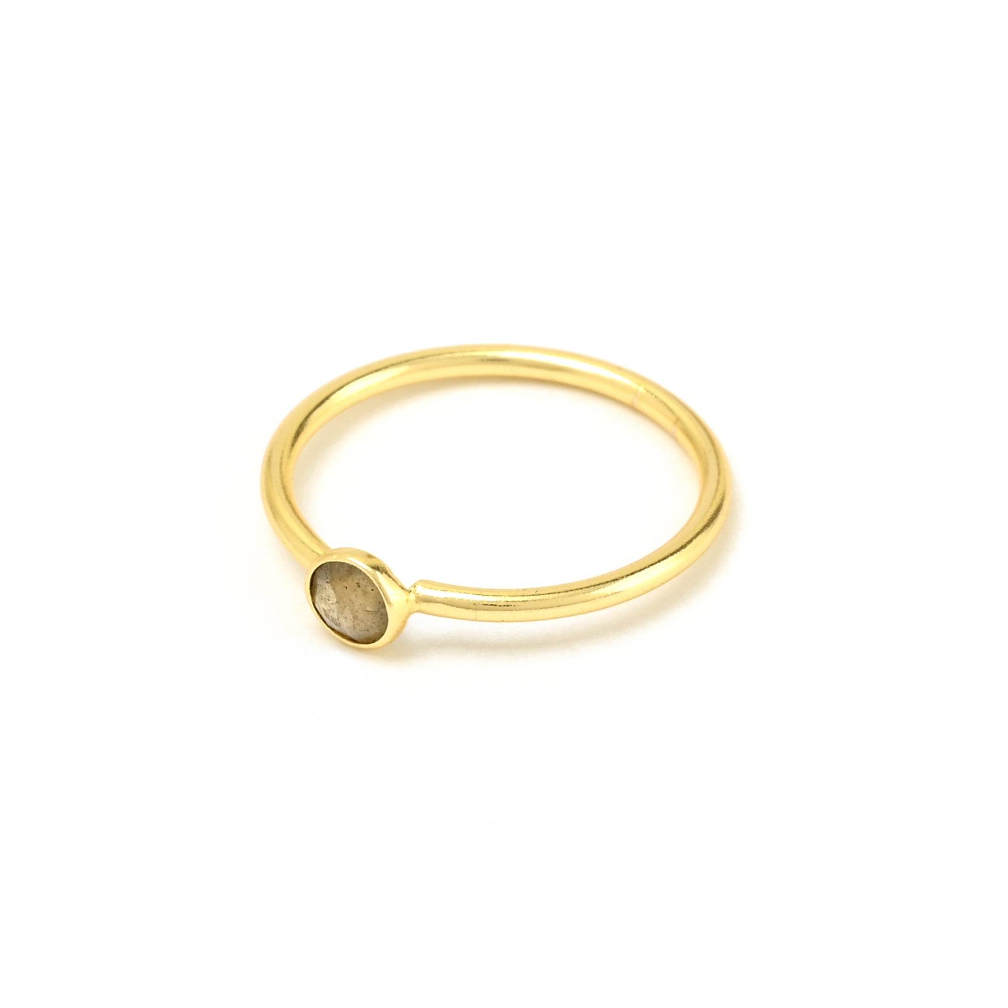 Ruby, Labradorite, White CZ, and Blue Topaz Minimalist Rings - La Vitá Jewels