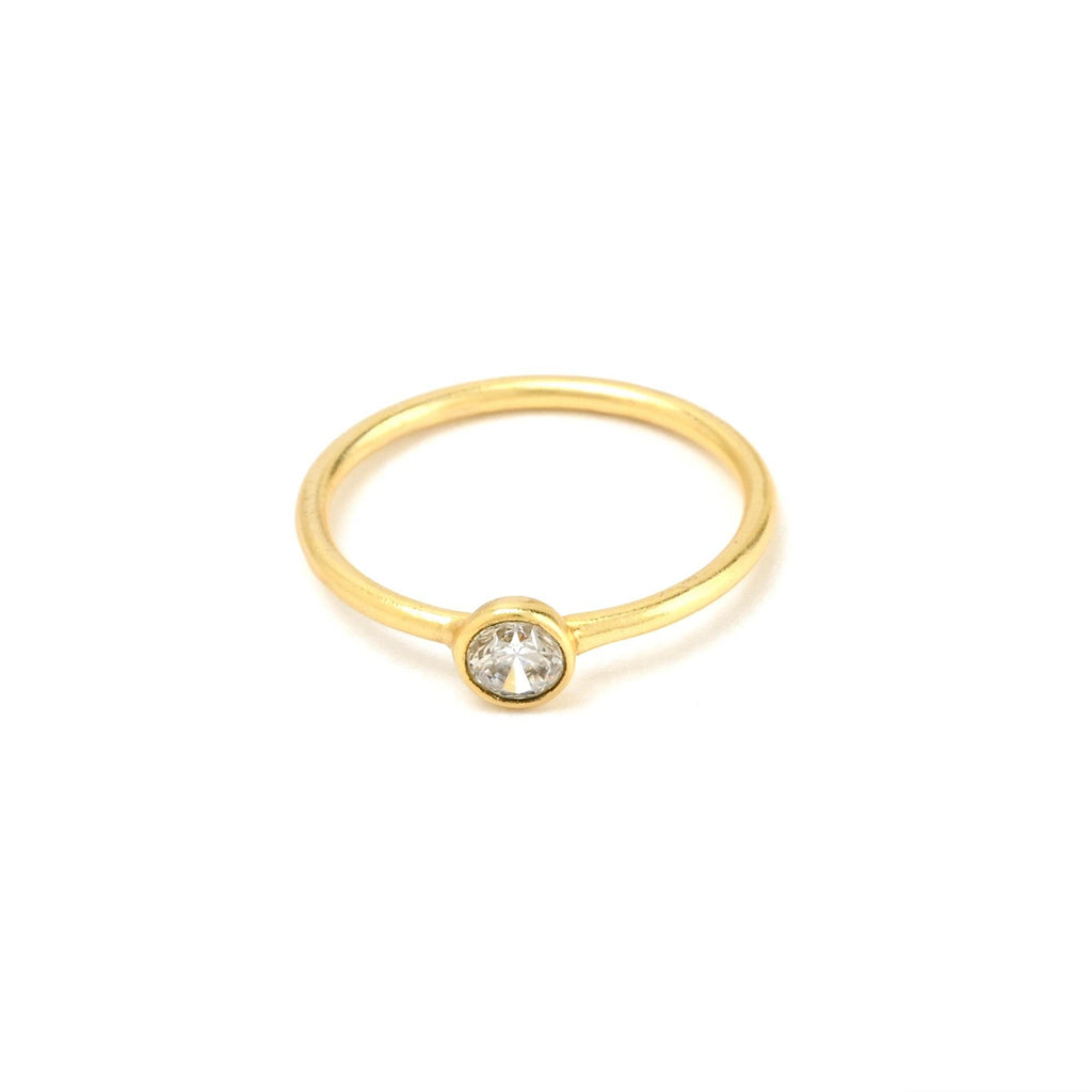Ruby, Labradorite, White CZ, and Blue Topaz Minimalist Rings - La Vitá Jewels