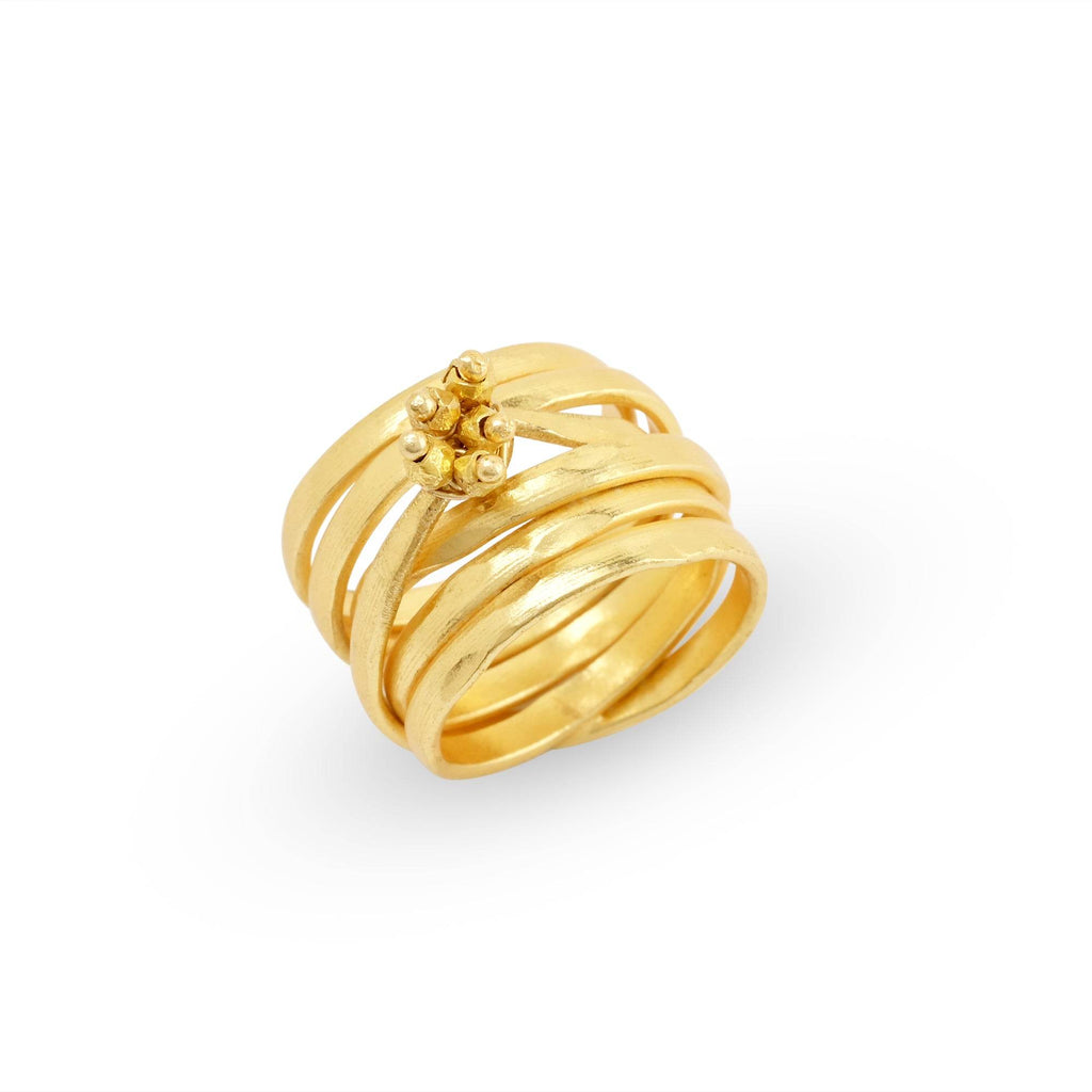 Metal Beads with Multi Layer Band Rings - La Vitá Jewels