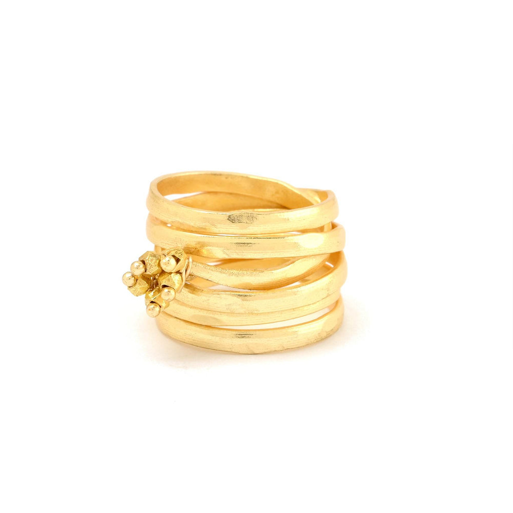 Metal Beads with Multi Layer Band Rings - La Vitá Jewels