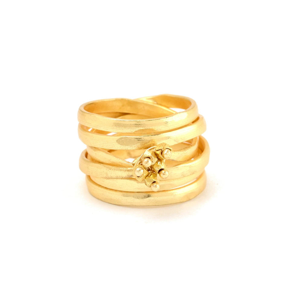 Metal Beads with Multi Layer Band Rings - La Vitá Jewels