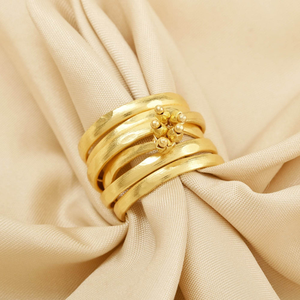Metal Beads with Multi Layer Band Rings - La Vitá Jewels