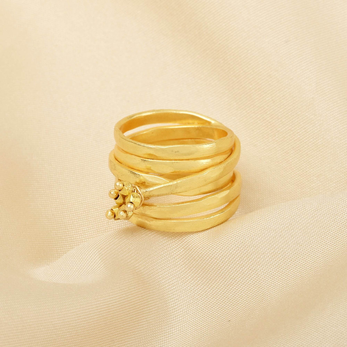 Metal Beads with Multi Layer Band Rings - La Vitá Jewels
