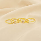 Set of 5 Rose Quartz Stackable Rings - La Vitá Jewels