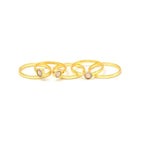 Set of 5 Rose Quartz Stackable Rings - La Vitá Jewels