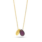 Kayla Bean Shape Labradorite Dainty Necklace - La Vitá Jewels