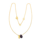 Kayla Bean Shape Labradorite Dainty Necklace - La Vitá Jewels