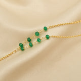 Biloba-Ginkgo Leaf with Green Onyx Beads Necklaces
