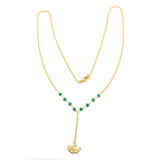 Biloba-Ginkgo Leaf with Green Onyx Beads Necklaces