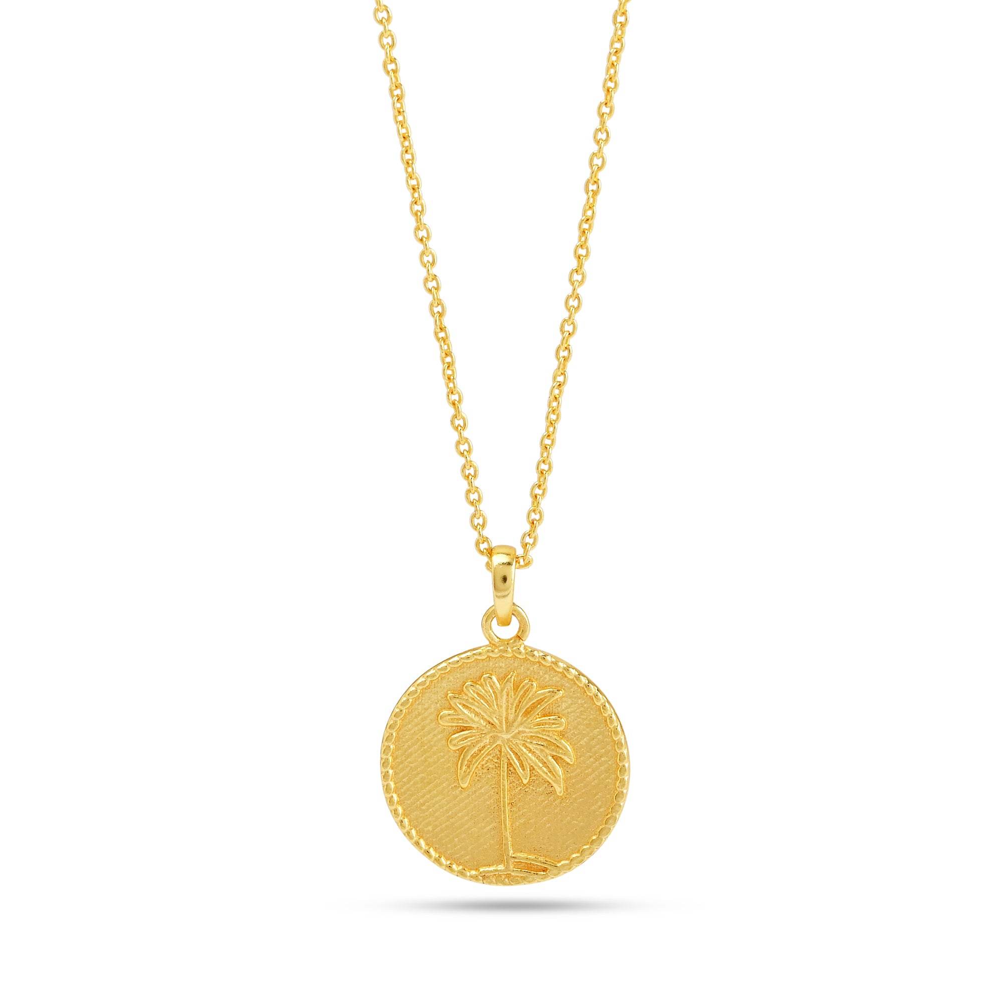 Palm Tree Beach with Round Disc Necklaces - La Vitá Jewels