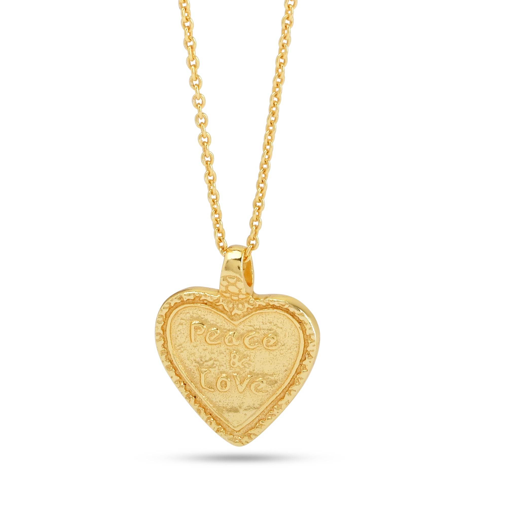 Peace & Love Custom Letter Heart Necklaces - La Vitá Jewels