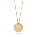 Three Gold Tone Round Disc Hammered Necklaces - La Vitá Jewels