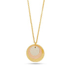 Three Gold Tone Round Disc Hammered Necklaces - La Vitá Jewels