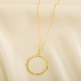 Circle Shape Texture Necklaces