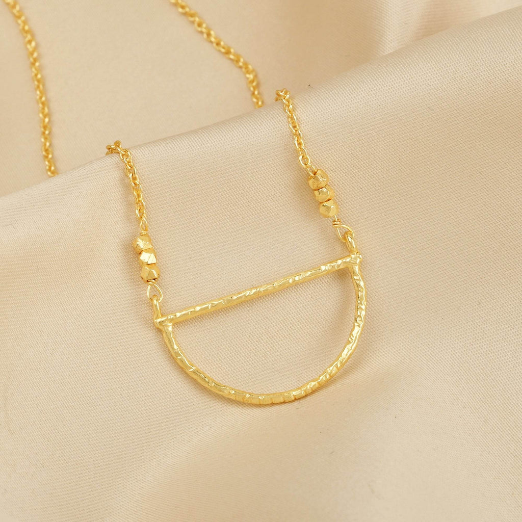 Fan shape Metal Beads Necklaces - La Vitá Jewels
