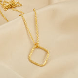 Square Shape Hammered Necklaces