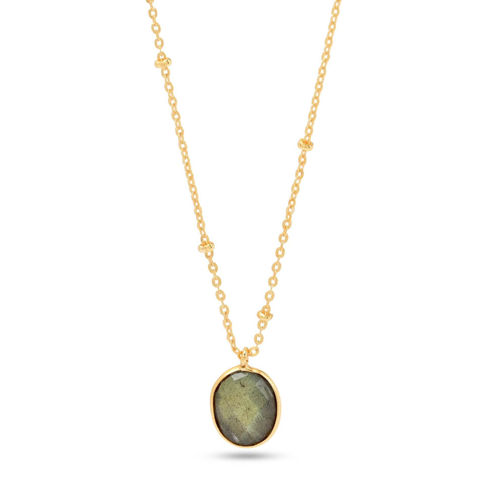 Labradorite, London Topaz Color Gemstone Necklaces in Sterling Silver - La Vitá Jewels
