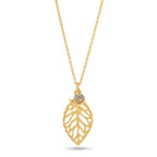 Labradorite gemstone with Willa Leafy Necklace - La Vitá Jewels