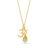 Carnelian, Moonstone with Reflected Bliss Om Necklace
