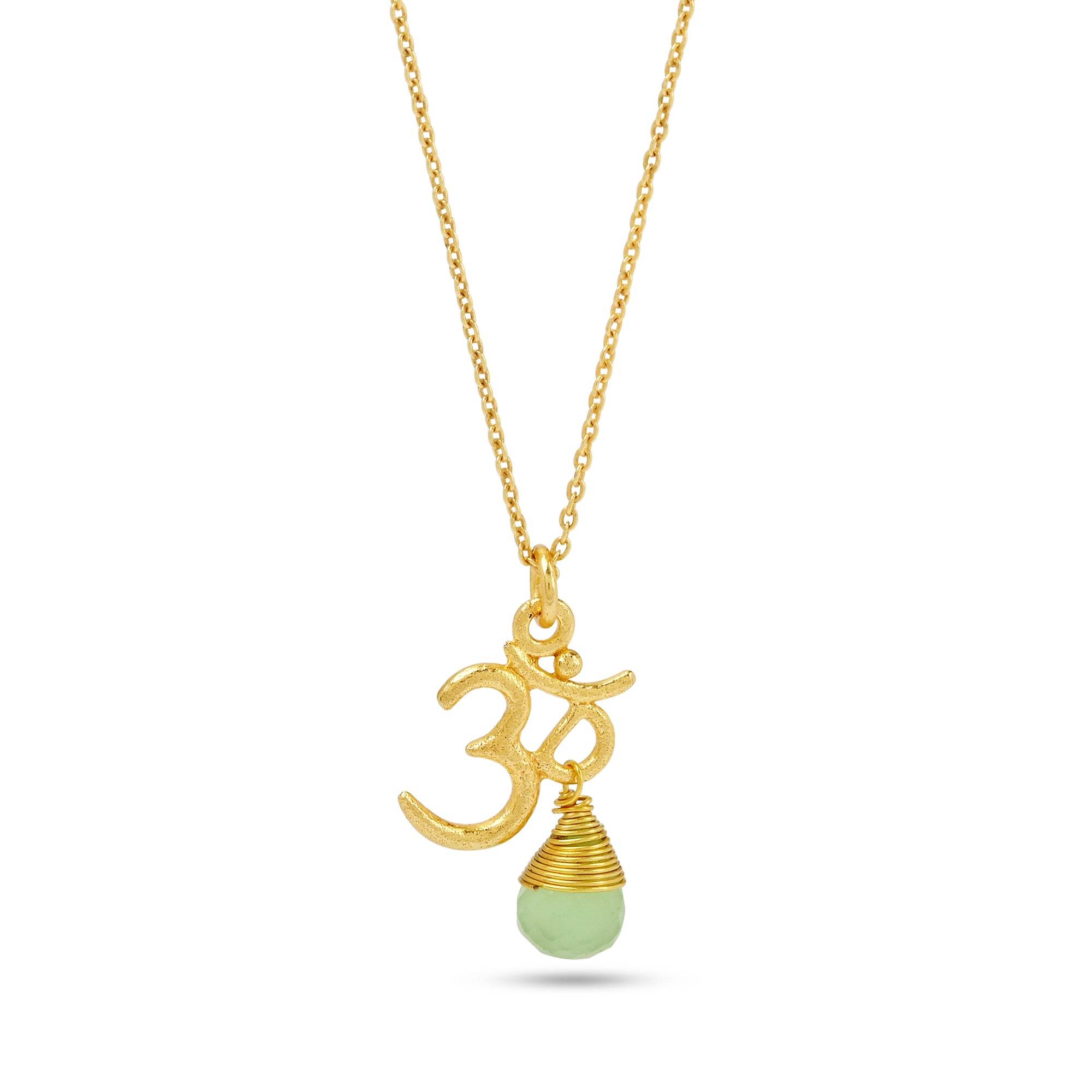 Carnelian, Moonstone with Reflected Bliss Om Necklace - La Vitá Jewels
